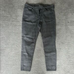 Women’s Gray Plaid Slim Jeans